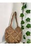 Design Hand-Knitted Motif Straw Color Bag - Natural Paper Rope Design Women's Daily Shoulder Bag - 5