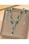 Green Stone Necklace Earrings Set