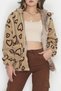 Women's Hooded Heart Plush Coat Milk Brown - 4