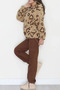 Women's Hooded Heart Plush Coat Milk Brown - 5