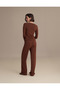 Women's Long Sleeve Basic T-Shirt Chocolate Coffee Single Product Crew Neck Casual Top