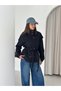 Women's Belt Detailed Stand Collar Buttoned Pocket Stylish Seasonal Trench Coat - 3