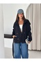 Women's Belt Detailed Stand Collar Buttoned Pocket Stylish Seasonal Trench Coat - 5