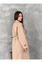 Women's Belted Double-Breasted Long Trench Coat - 8