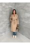 Women's Belted Double-Breasted Long Trench Coat