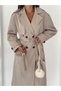 Women's Belted Double Button Long Trench Coat - 7