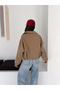 Women's Oversize Zippered Short Jacket with Waist Belt - 7