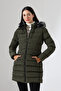 Women's Slim Fit Fur Hooded Coat - 2
