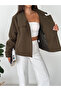 Women's Oversize Stand Collar Buttoned Short Coat - 4