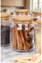 Set of 6 300 ml Glass Spice Jars with Bamboo Lids |   Spice Jar, with Gift Label - 4