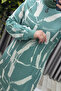 Women's Clothing Plus Size Brush Pattern Zipper Front Six Ruffles Dress - 2
