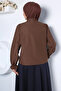 Ruffle Collar Lace Embroidered Hijab Shirt - 4