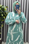 Women's Clothing Plus Size Brush Pattern Zipper Front Six Ruffles Dress - 6