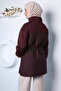 Stylish Patterned Hijab Jacket with Elastic Waist - 4