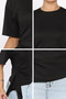 Women's Crew Neck T-Shirt with Side Detail - 5