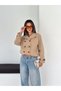 Women's Stand Collar Belt Buckle Double Breasted Short Trench Coat - 2