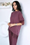 Lace Detailed Blouse Trousers Kubra Modal Double Set - 2