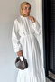 Patterned Hijab Dress with Elasticated Waist and Tie at the Ankle - 2