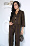 Women's Plaid Patterned Blouse and Trousers Two-Piece Set - 2