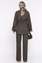 Front Zippered and Buttoned Waist Tie Jean Denim Jacket and Pants Hijab Two-Piece Set - 4