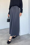 Elastic Waist Double Pocket Hijab Skirt - 5