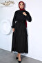 Waist Elastic Belted Ruffled Hijab Dress - 6
