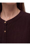 Brown Judge Collar Textured Women's Shirt Tunic - 4