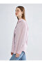 Pink Striped Oversize Poplin Women's Shirt - 2