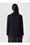 Vizyon New Season Black Double-Breasted Collared Women's Blazer Jacket - 4