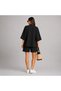 Black Wrinkled Fabric Kimono Shorts Set 2 Pcs - 2