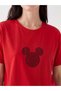 Vizyon New Season Red Printed 100% Cotton Women's T-Shirt - 3