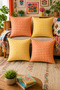 Set of 4 Colorful Gingham Cushion Covers 43X43 cm – Liquid-Proof and Stain-Resistant Fabric - 5