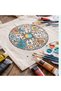 5 Pieces of Mandala Sun Design Paintable Cloth Bag - Hobby Painting Bag - 3