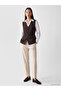 Women's v-neck belted classic vest - 2