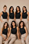 Women's 7-Pack Crew Neck Sleeveless Cotton Flexible Basic Undershirt Black