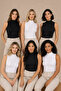Women's 6-Piece Half Turtleneck Sleeveless Cotton Flexible Basic Undershirt 3 Black-3 White