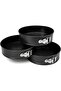 Non-Stick Springform Cake Pan Set, Black, Round, 3 Pack