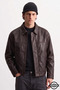 Zra Model Boxy Fit Viral Men's Leather Jacket Coat