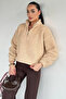 Gülseli Half-Zip Sweatshirt with Elastic Waist Detail - 2