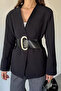 Perry Women's Blazer Jacket with Belt Accessories - 2
