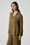 Comfortable Fit Cupro Shirt Set with Piping Details - 3