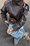Premium Trend Stand Collar Faux Leather Jacket - 5