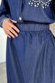 Elastic Waist Skirt, Stone Embroidered Shirt, Hijab, Two-Piece Set - 4