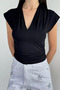 Women's V-Neck Side Gathered Blouse - 3