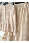 Stone Button Detailed Brode Fisto Double Skirt Set - 2