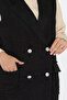 Gold button detailed double pocketed hijab boucle vest - 5