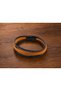Kensington Ember Black-Orange Knitted Leather Men's Bracelet with Special Box - 3