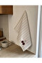 Cherry Embroidered Decorative Hand Towel – 100% Cotton, Striped Linen Texture (30×45) - 1 Piece - 3