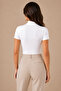 Women's 4-Pack Half Turtleneck Short Sleeve Cotton Stretch Basic T-Shirt White - 4
