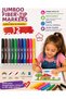 Pensan Kidz 12 Colors Washable Felt Tip Pen Thick Tip Children's Coloring Pen